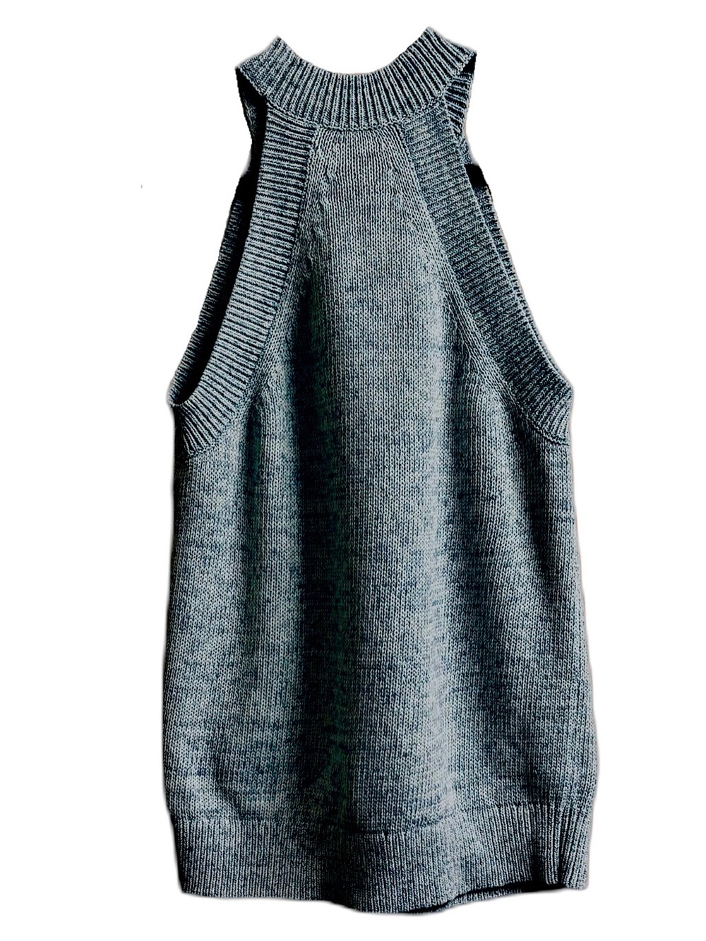 LOFT Gray Ribbed Mock Neck Knit Tank - Picture 2 of 4